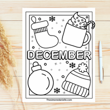 Load image into Gallery viewer, December Coloring Page