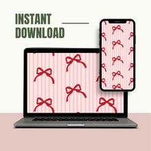 Load image into Gallery viewer, Striped Bows Wallpaper