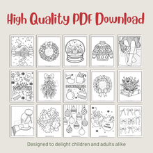 Load image into Gallery viewer, Cozy Christmas Coloring Page Bundle | Instant PDF Download