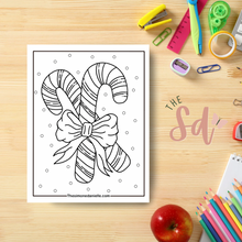 Load image into Gallery viewer, Candy Cane Coloring Page | Instant PDF Download