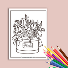 Load image into Gallery viewer, Simple Florals Coloring Pages | Instant PDF Download