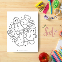 Load image into Gallery viewer, Gingerbread Cookies Coloring Page | Instant PDF Download