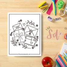 Load image into Gallery viewer, Love Letters Coloring Page | Instant PDF Download