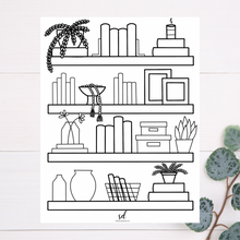 Load image into Gallery viewer, Bookshelf Coloring Page
