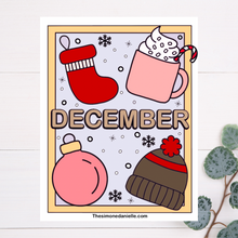 Load image into Gallery viewer, December Coloring Page
