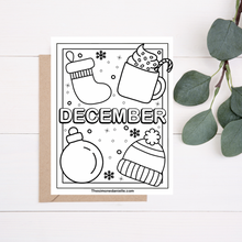 Load image into Gallery viewer, December Coloring Page