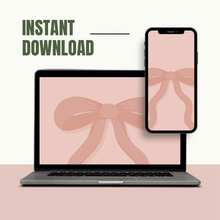 Load image into Gallery viewer, Pink Bow iPad Wallpaper