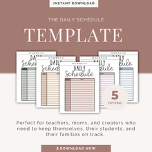 Load image into Gallery viewer, Daily Schedule Planner Template