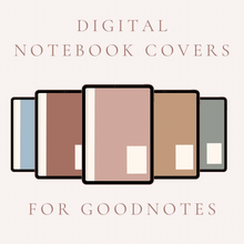 Load image into Gallery viewer, Modern Digital Notebook Covers for iPad or Tablet- Sleek Designs for Productivity Apps | Goodnotes Notebook Cover Set