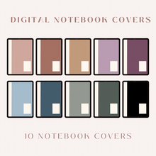 Load image into Gallery viewer, Modern Digital Notebook Covers for iPad or Tablet- Sleek Designs for Productivity Apps | Goodnotes Notebook Cover Set