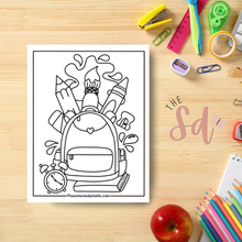 Load image into Gallery viewer, Backpack Coloring Page | Instant PDF Download