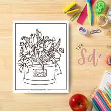 Load image into Gallery viewer, Flower Box Coloring Page | Instant PDF Download