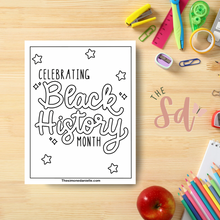 Load image into Gallery viewer, Celebrating Black History Month Coloring Page | Instant PDF Download