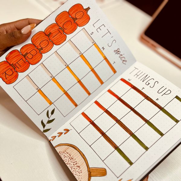 October 2022 Pumpkin Theme Monthly Bullet Journal Layout