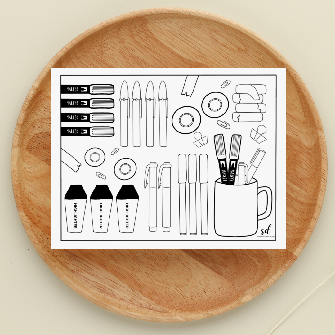 Stationery Coloring Page TSD