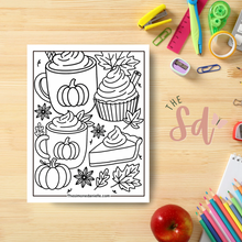 Load image into Gallery viewer, Fall Treats Coloring Page | Instant PDF Download
