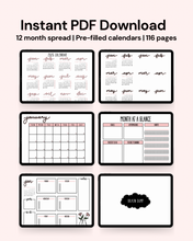 Load image into Gallery viewer, Organized in Pink | Minimalistic Digital Bullet Journal
