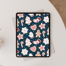 Load image into Gallery viewer, Christmas Cookies Navy Wallpaper
