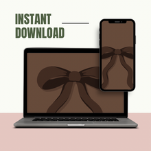 Load image into Gallery viewer, Chocolate Bow iPad Wallpaper

