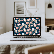 Load image into Gallery viewer, Christmas Cookies Navy Wallpaper
