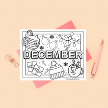 Load image into Gallery viewer, December Holiday Coloring Page
