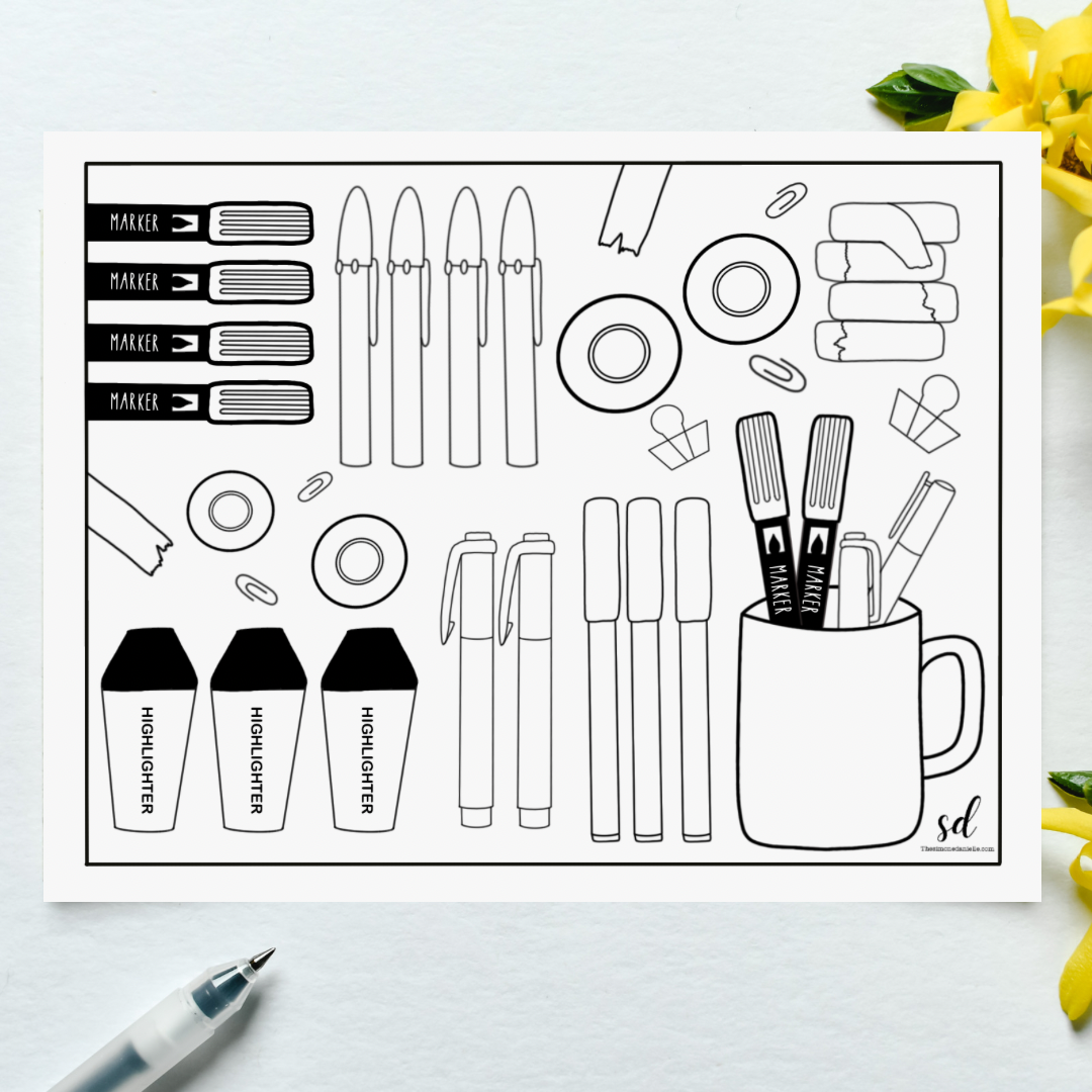 Stationery Coloring Page TSD