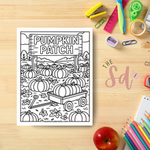 Load image into Gallery viewer, Pumpkin Patch Coloring Page | Instant PDF Download

