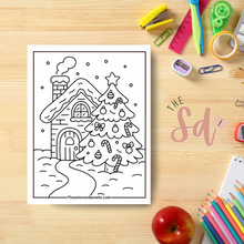 Load image into Gallery viewer, Holiday House Coloring Page | Instant PDF Download
