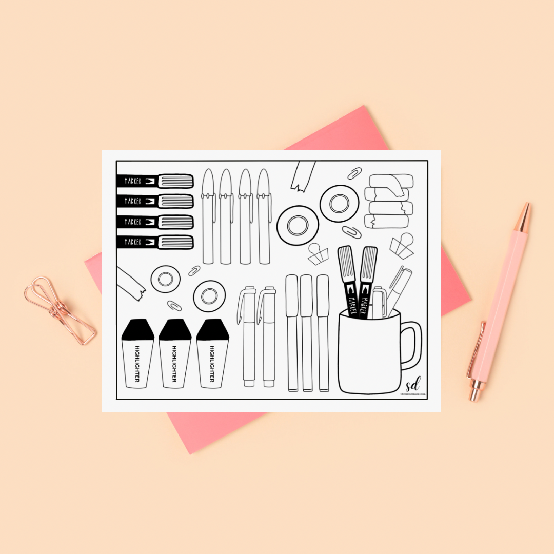 Stationery Coloring Page TSD