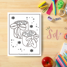 Load image into Gallery viewer, Bow Mugs Coloring Page | Instant PDF Download
