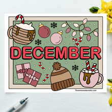 Load image into Gallery viewer, December Holiday Coloring Page
