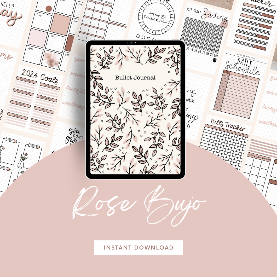 TSD Basics Digital Bullet Journal | Rose