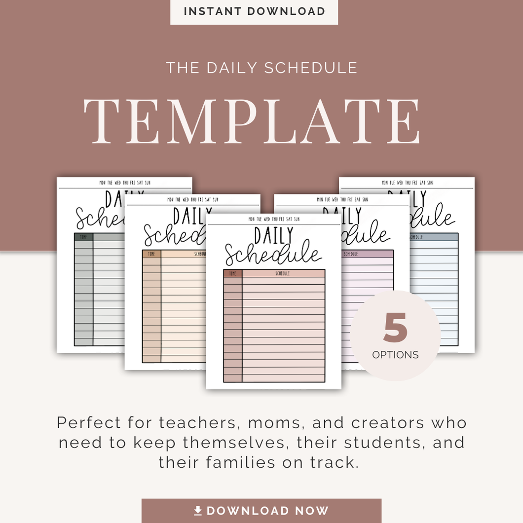 Daily Schedule Planner Template
