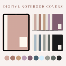 Load image into Gallery viewer, Modern Digital Notebook Covers for iPad or Tablet- Sleek Designs for Productivity Apps | Goodnotes Notebook Cover Set
