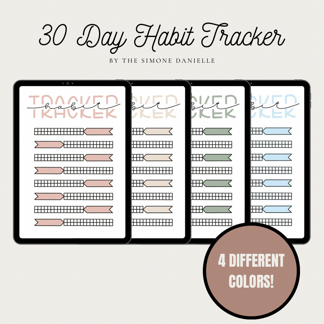 30 Day Simple Habit Tracker | Digital Template