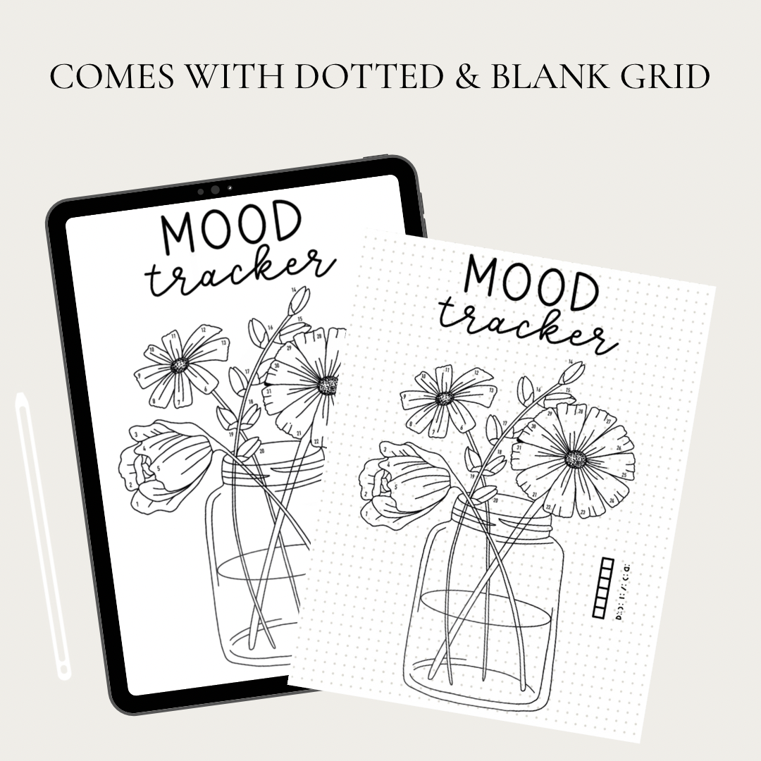 30 Day Flower Jar Mood Tracker | Digital Template – TSD